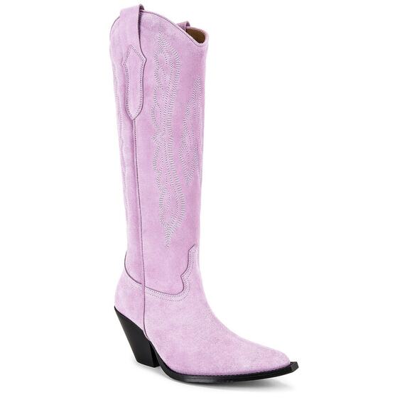 Toral Women's Lavender Purple Suede Wisteria Fiona Boots Pointed Toe Size 41 - Picture 1 of 10